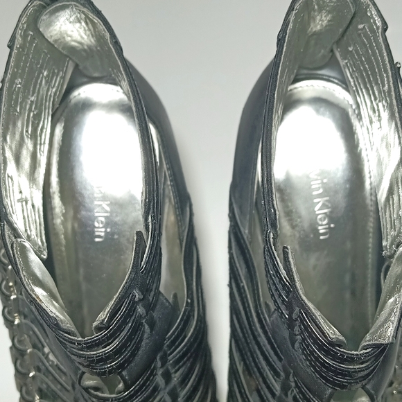 Calvin Klein Danica Black Leather Women's Heels Shoes Size 7M - Picture 13 of 15